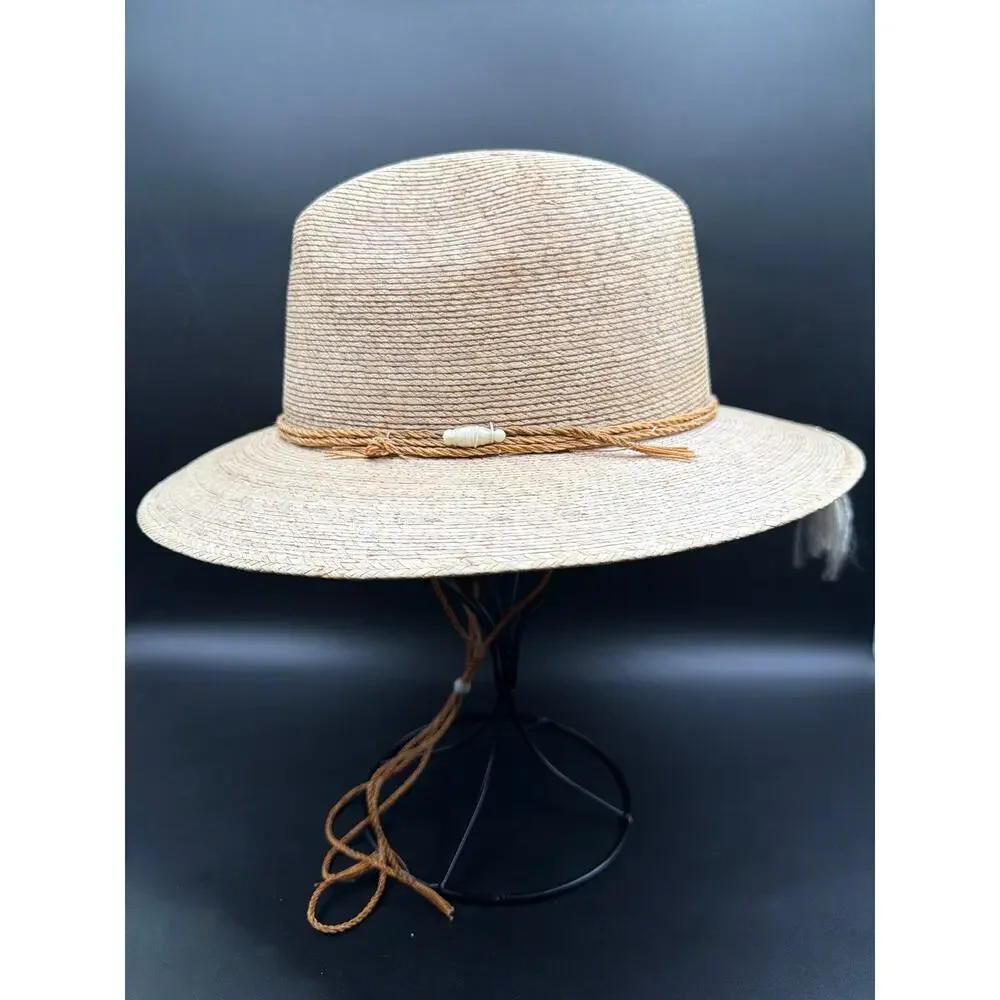 Legitimo Sahuayo Mexico Handwoven Palm Straw Cowboy Hat Western Ranch Natural